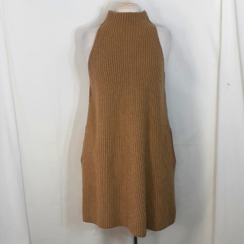 Stella McCartney tan wool turtleneck dress size 42 US size medium